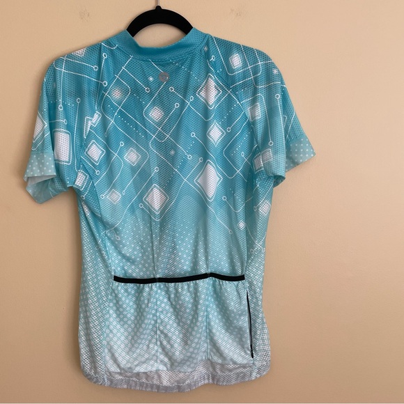 BALEAF Women’s Cycling Bike Zip Up Top Hem Gripper 4 Back Pockets Turquoise Sz L - Picture 6 of 11